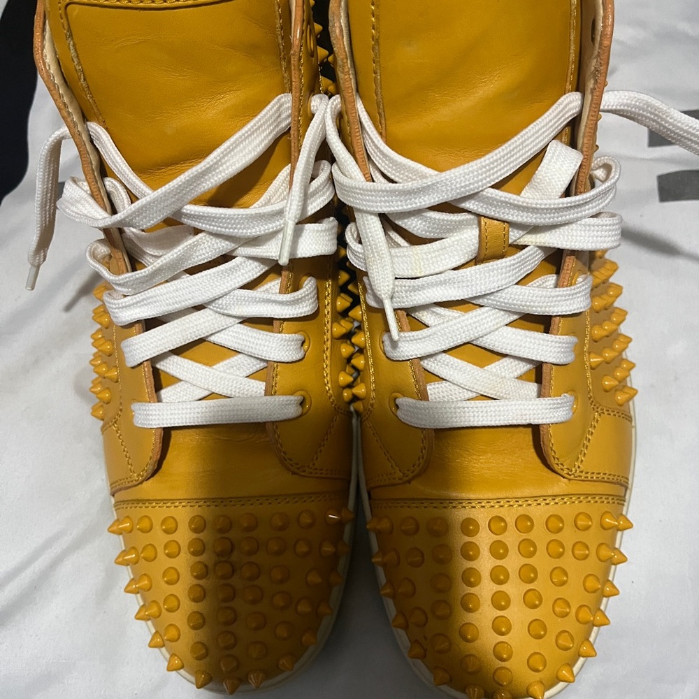 Christain louboutin Yellow Spiked High-Top Sneakers